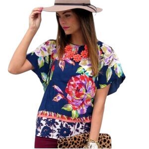 anthropologie maeve gardenia silk tee womens size 6